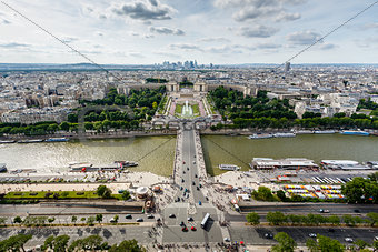 Aerial View on River Seine and Trocadero From the Eiffel Tower, 
