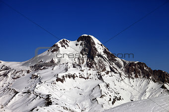 Mount Kazbek at nice winter day