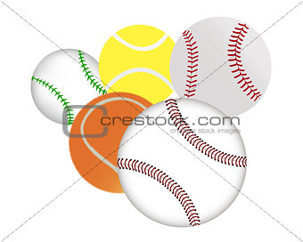 tennis and baseballs