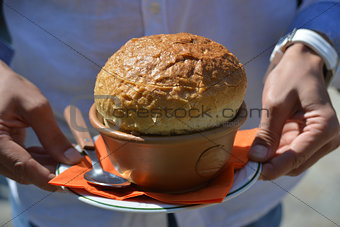 soup in the bread