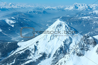 Winter Dachstein mountain massif