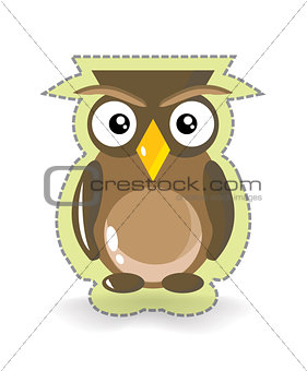 Cute Vector Owl Sticker