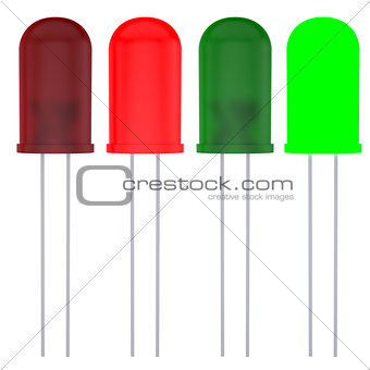 Red and green LEDs