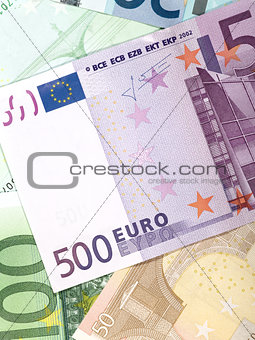 Money background from euro banknotes