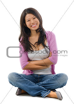 Portrait of cheerful Asian woman