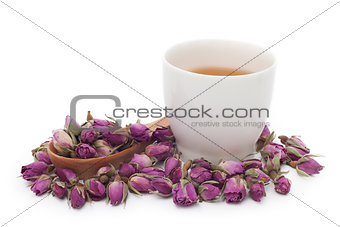 A cup of rose tea