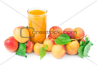 Apricots and glass juice.