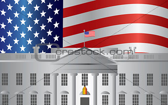 Washington DC White House US Flag Background