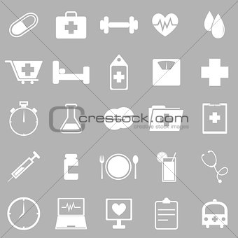 Health icons on gray background