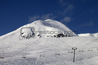 Ski resort at nice winter day