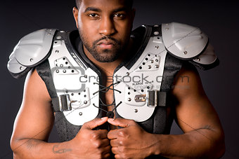 Football Player in Shoulder Pads