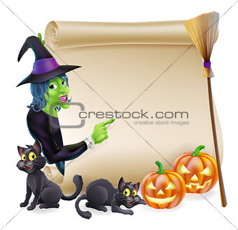Witch Scroll Halloween Banner