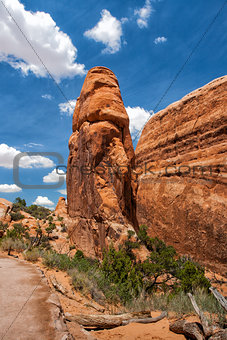 Beautiful rock formations in Arches National Park, Utah, USA