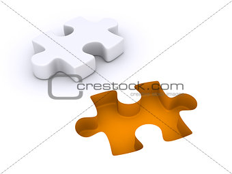 Puzzle piece detached from the ground