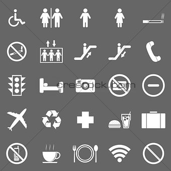 Plublic icons on gray background