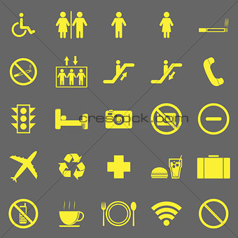 Plublic yellow icons on gray background