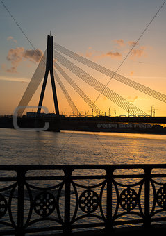 bridge in sunset - Riga