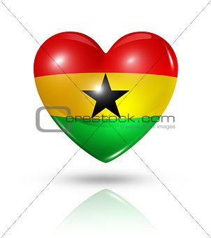Love Ghana, heart flag icon