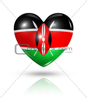 Love Kenya, heart flag icon