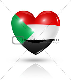 Love Sudan, heart flag icon
