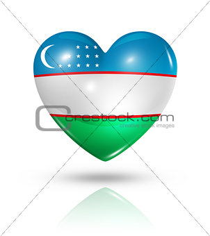Love Uzbekistan, heart flag icon