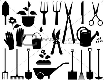 isolated garden tools