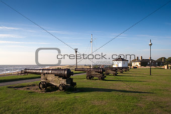 Cannons on Gun Hill, Southwold, Suffolk, England, Europe