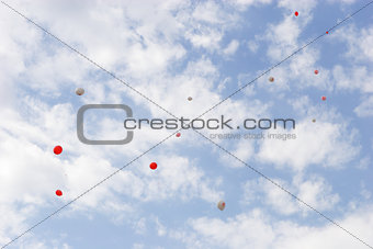 red baloons in the sky
