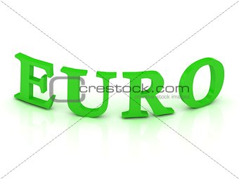 EURO sign with green letters 