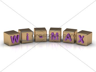 Wi-Max inscription on the gold cubes