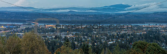 Panoramic View of Blue Hour Oregon Washington States