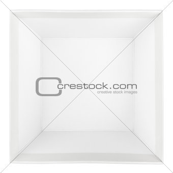 Top view of empty square box