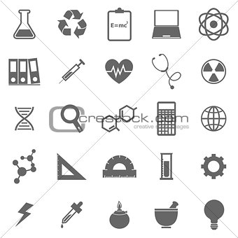 Science icons on white background