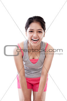 Attractive Indian girl excited