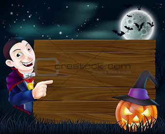 Halloween Dracula wooden sign