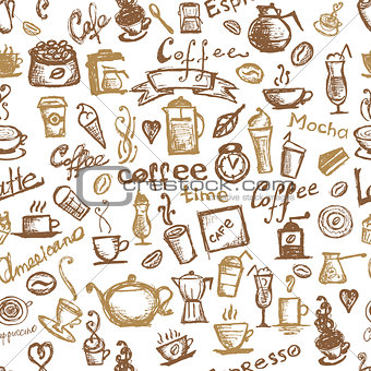 Coffee time, seamless background for your design