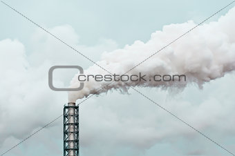 dirty smoke and pollution produced by factory