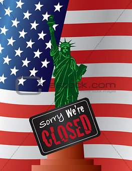 Government Shutdown Statue of Liberty Illustration