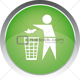 Recycling Sign Button Icon