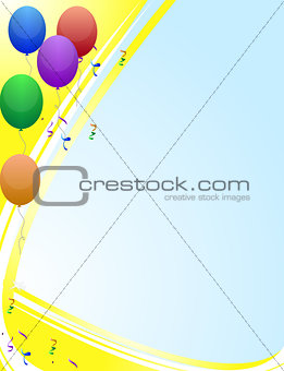 Colorful birthday card with balloons