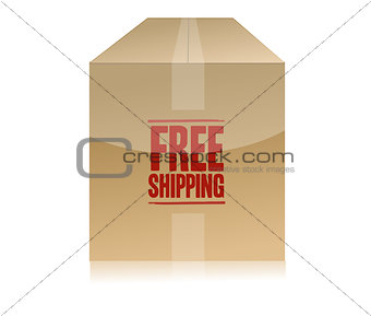 free shipping box illustration design isolated over a white back