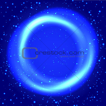 Blue bokeh abstract frame. Background with particles for your business presentations.