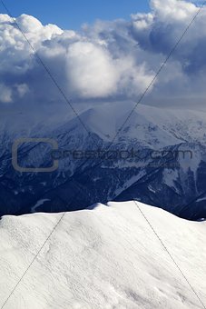 Top view on off-piste slope