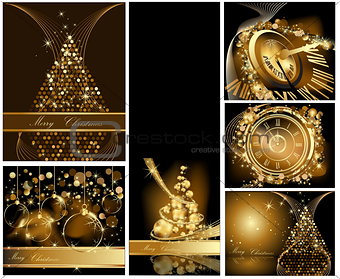 Gold Merry Christmas background collections 