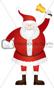 Santa Claus Ringing Golden Bell Illustration