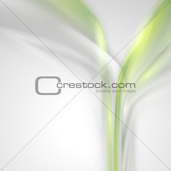 Gray abstract background with green elements