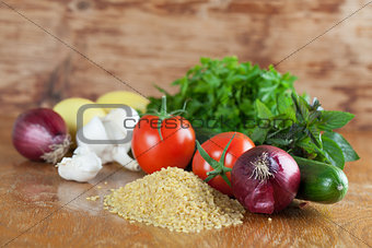 Tabbouleh ingredients