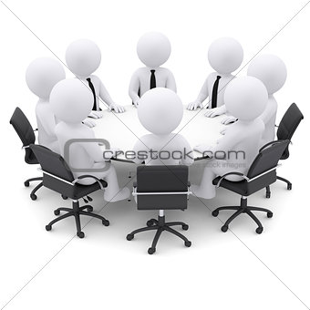 Businessman sitting at the round table