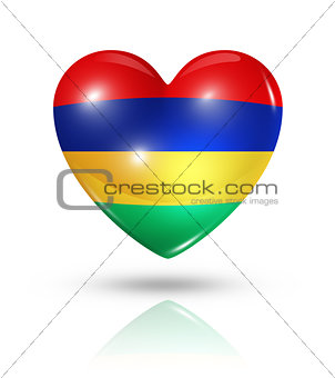 Love Mauritius, heart flag icon