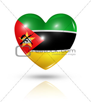 Love Mozambique, heart flag icon